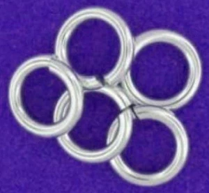 5 STRONG HEAVY STERLING SILVER OPEN JUMP RINGS, 9 MM, 1.1 MM WIRE - Picture 1 of 2