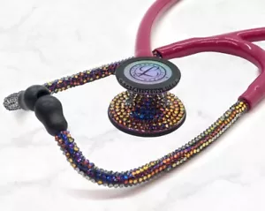 Bling Cardiology IV Stethoscope AUSTRIAN CRYSTALS Bedazzled Nurse Dr Littmann - Picture 1 of 13