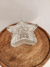 Vtg Crystal Clear Star Shape Lead Crystal Trinket Jewelry Box Romania Glass Lid