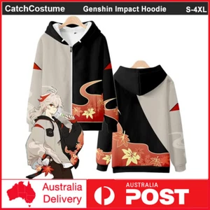 Genshin Impact Kaedehara Kazuha Cosplay Zipper Sweatshirt 3D Long Sleeve Hoodie - Picture 1 of 4