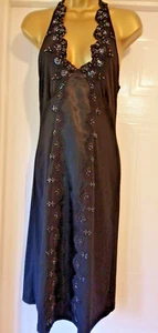 Next Black Halter Neck Evening Dress Beaded Size 10 - Picture 1 of 3