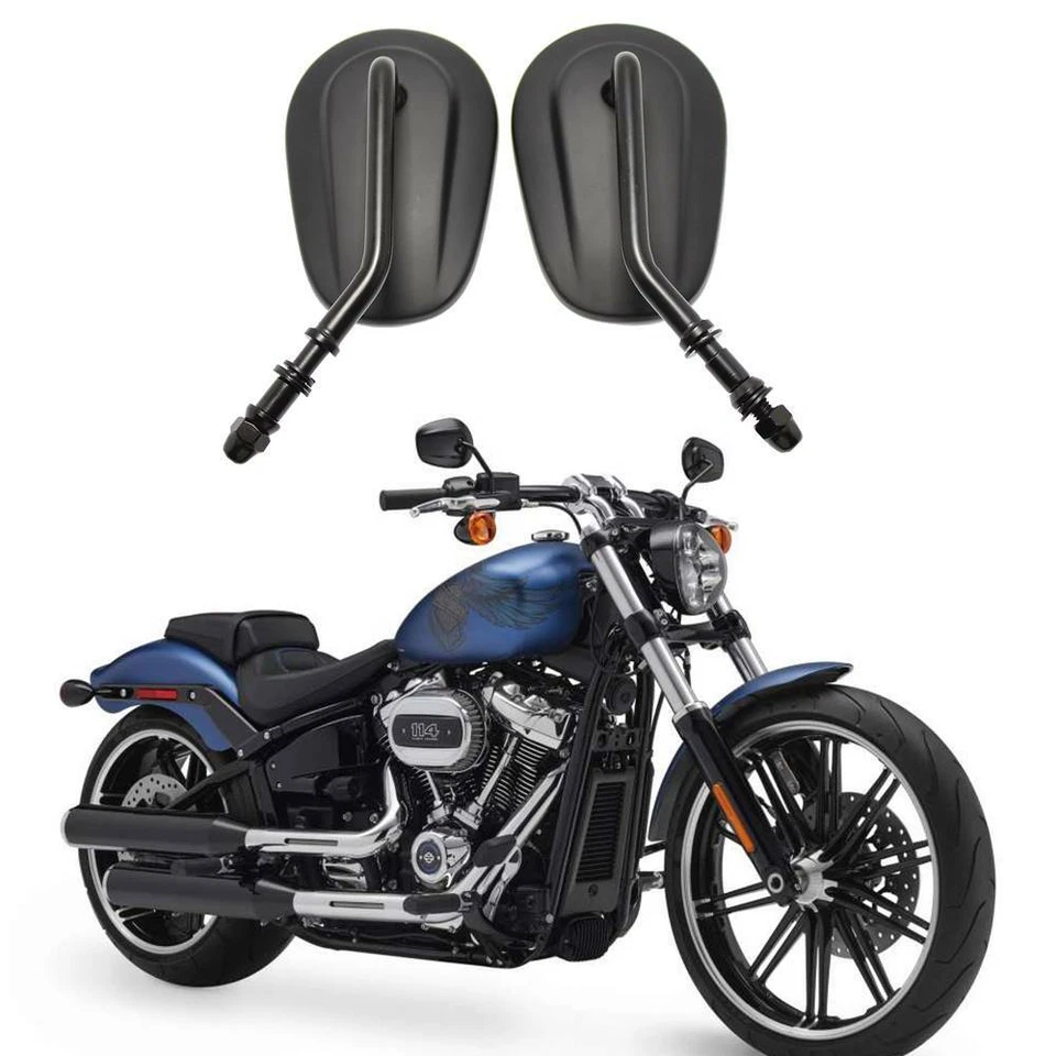 Espejos retrovisores laterales negros para motocicleta Harley Davidson Breakout FXSB FXSBSE Foto 1 de 4