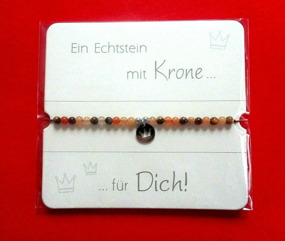 HCA Echtsteinarmband mit KRONE TIGERAUGE FALKENAUGE QUARZIT + Quarzit Armband - Bild 1 von 1