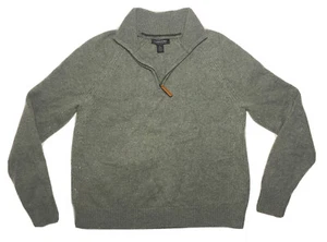 Banana Republic Men's Large Wool sweater Made of ITALIAN YARN Light Gray Soft - Picture 1 of 10