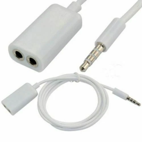 4 Pole 3.5mm Male to Dual 3.5mm Female Audio Stereo Y Splitter Cable Adapter 1m - Image 1 of 2