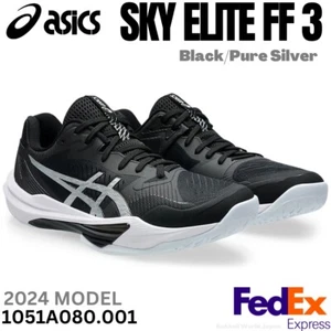 ASICS Men's Volleyball Shoes SKY ELITE FF 3 Black/Pure Silver 1051A080 001 NEW! - Picture 1 of 13