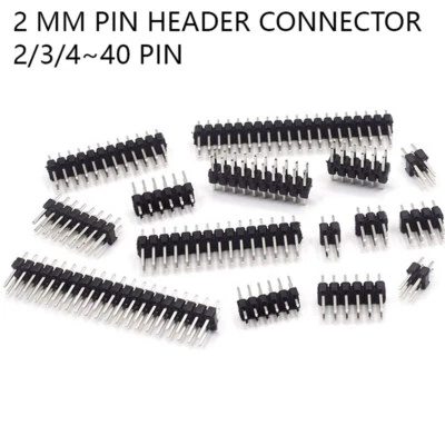 Male Double Row Right Angle Header Strip Header Connector 2/3/4~40 Pin 2 Mm Pin - Image 1 of 4