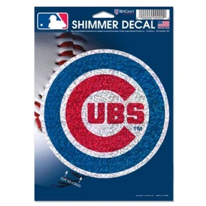 CHICAGO CUBS - (1) MLB 5 Inch Round Team Logo Color Shimmer Sticker ~ New! - Picture 1 of 1