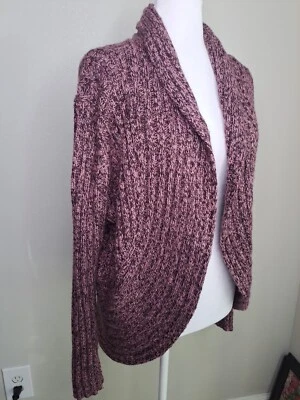 Cárdigan para mujer NY&C Street Wear frente abierto púrpura largo Slv mediano lana acrílica Foto 1 de 4