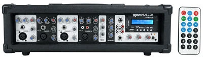 Rockville RPM48S 2400w Powered 4 Channel Mixer/Stereo Amplifier w Bluetooth/EQ - Image 1 of 4