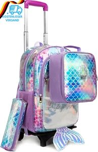 Htgroce Meerjungfrau Rucksack Mädchen, Rucksäcke Mädchen Schultaschen Trolley, S - Bild 1 von 12