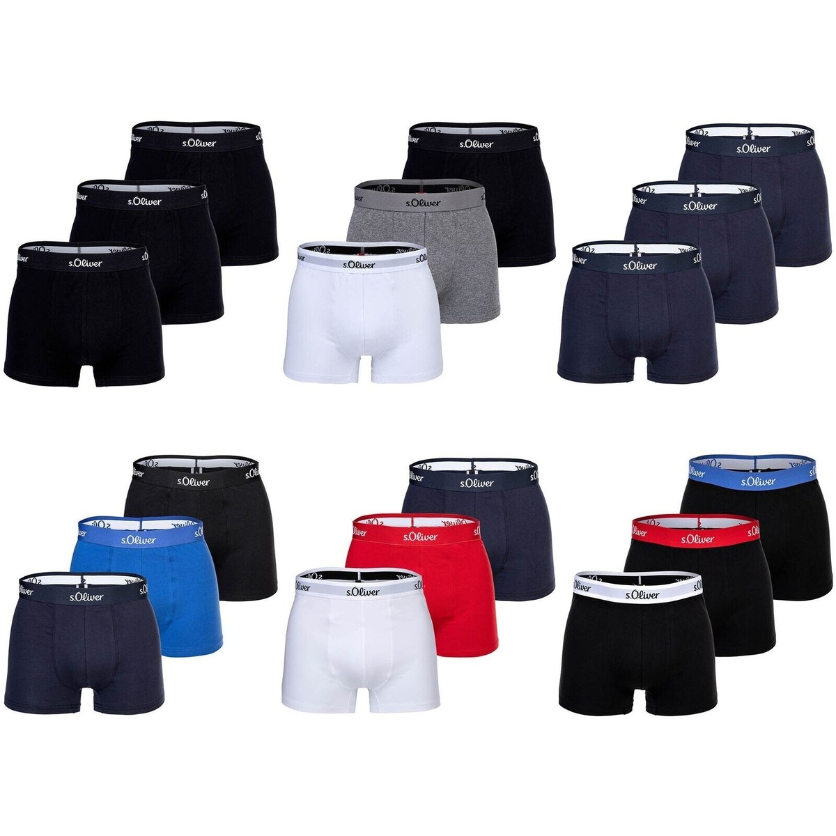 Lot De 7 Slips Homme S.Oliver - 100% Coton, Taille Élastique, Confort Quotidien