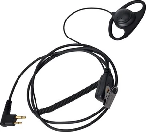 2 Pin D-Shape Security Earpiece 2 Way Radio Headset with PTT Mic - Photo 1/5