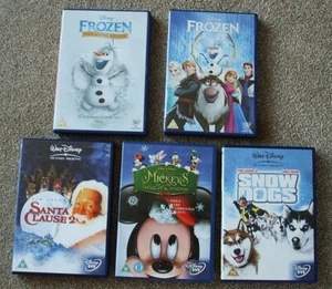 5 Christmas / Snow Themed DVDs.2 x Frozen, Mickey's Twice Upon A Christmas,Santa - Picture 1 of 2
