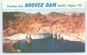 Postkarte Gruß vom Hoover Dam höchste 726' Arizona der Welt 1977 verschickt - Bild 1 von 2