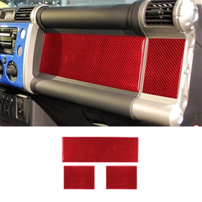 Cubierta interior del tablero de instrumentos de pasajero de fibra de carbono roja para Toyota FJ Cruiser Foto 1 de 4