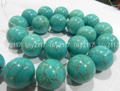 Moda Natural 14mm Azul Turquesa Piedras Preciosas Redondas Cuentas Sueltas 15"" AAA Foto 1 de 3