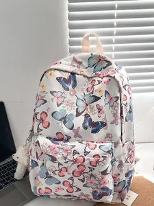 Butterfly Pattern Functional Backpack School Bag For Graduate, Teen Girls, - Picture 1 of 6