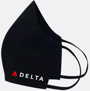 Delta Airlines - Gesichtsmaske Abdeckung Mode 2 Schichten + Tasche Maßanfertigung in USA - Bild 1 von 1