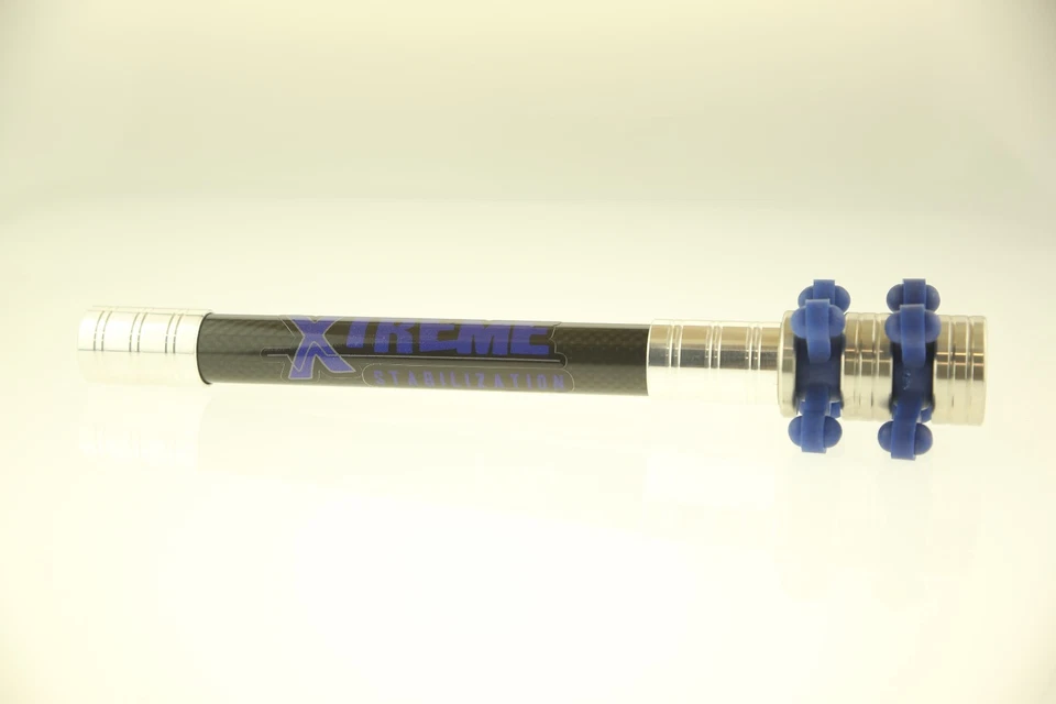 Estabilizador Xtreme Stabilization 12" DOA barra de carbono prata pesos azul BowJax  - Imagem 1 de 1