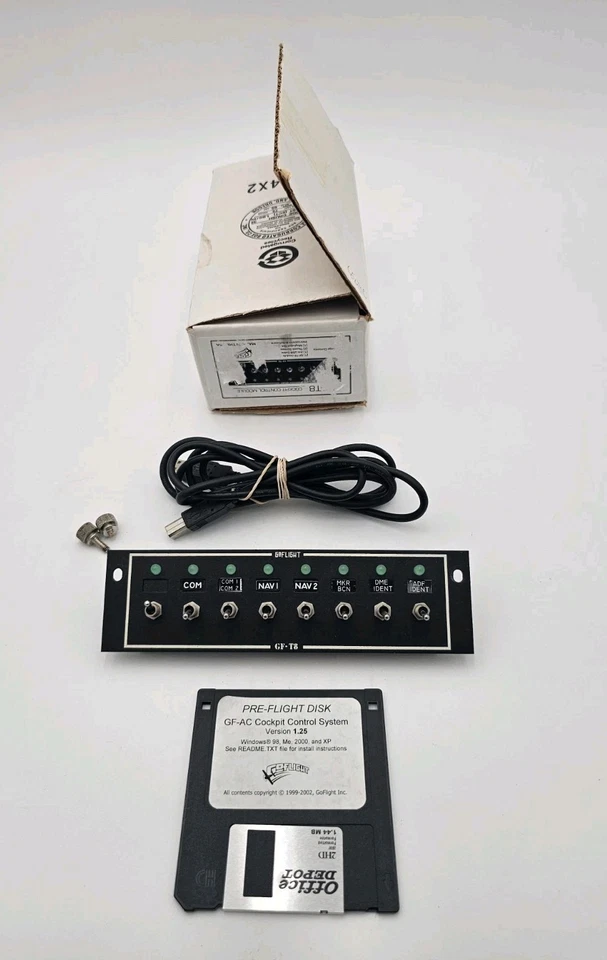 GoFlight GF-T8 Module Flight Simulator Controller w USB Cable - Image 1 of 4
