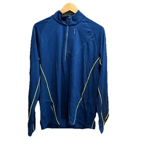 Camisa de lana Icebreaker Merino GT azul Drive manga larga 1/2 cremallera para hombre talla grande - Imagen 1 de 6