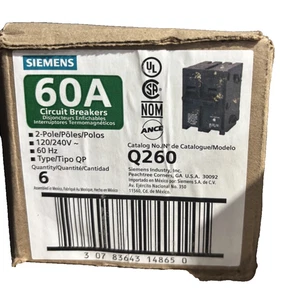 Siemens Q260 2 Pole 60 Amp 240V Circuit Breaker New in box(6) - Picture 1 of 2