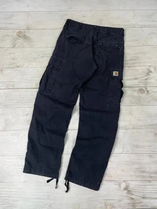 Vintage Carhartt WIP Cargo Hose Work Gorpcore Military Herren Gr. 30/32 schwarz - Bild 1 von 12