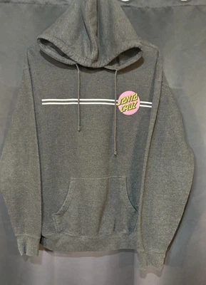 Sudadera con Capucha Santa Cruz Para Hombre Grande Gris Rosa Punto Logo Pullover Monopatines Sudadera Foto 1 de 4