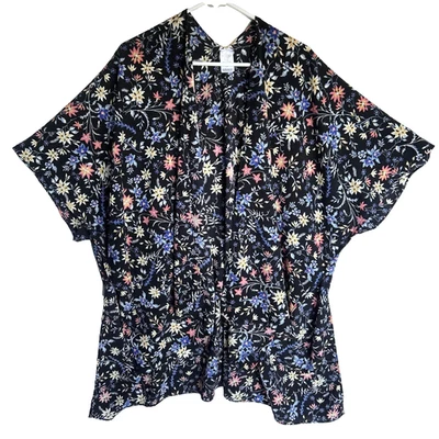 Cárdigan Caftán Kimono Floral Caftán Negro Cachimo Ditsy OS Sostenible Gauzy Foto 1 de 4