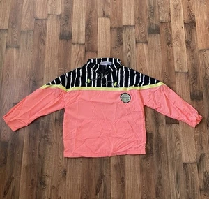 Vintage 90s Gitano Aquatic Mission Nylon Jacket 1/4 Zip Size Small Pink Neon - Picture 1 of 4