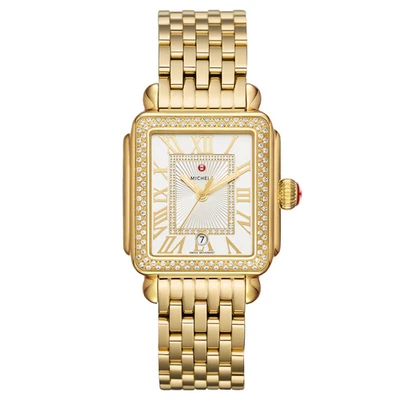 Michele Deco Madison Diamond 18K Yellow Gold-Plated Watch MWW06T000161 - Image 1 of 4