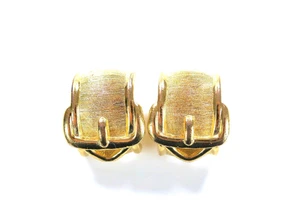 bonitos clips para los oídos vintage - CHRISTIAN DIOR - "Hebilla de cinturón" - L=2,2cm - Imagen 1 de 12