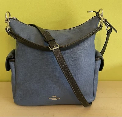 Bolso de hombro Coach C5673 EDIE 31 de cuero granulado azul suave  Foto 1 de 4