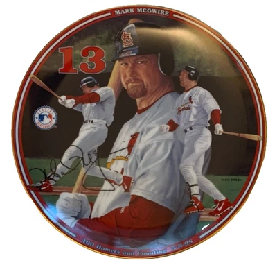 Plato de cena Mark McGwire 400 homers contando Bradford Exchange 1999 Cardinals Foto 1 de 4
