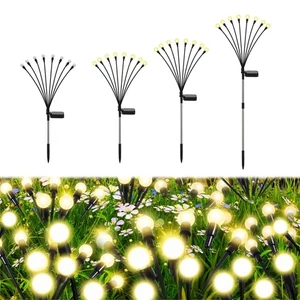 Lumières de Feu Solaire Extérieur, 8 Modes 800mAh Balançante Solaire Luciole Jardin Lig... - Photo 1/8
