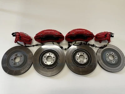 PORSCHE MACAN GTS 95B FRONT AND REAR RED BRAKE CALIPER SET 2023 - Image 1 of 4