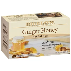 Ginger Honey plus Zinc 18 Count Pack of 6 108 Total Tea Bags - Picture 1 of 6