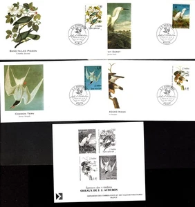 1995 France Sc #2462-2465 J.J. Audubon Birds on Cacheted FDCs + Non-Postal Proof - Picture 1 of 5