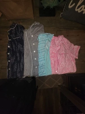 Lot 4 Medium Croft & Barrow/Secret Treasures Pajama Set Slightly Worn Soft Cozy - Image 1 of 4