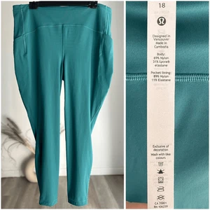 Lululemon Speed Up enge Leggings volle Länge türkis Größe 18 - Bild 1 von 3