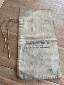 Vintage / Antique Commonwealth Trust Co Of Pittsburgh Money Bag early 1900's - Picture 1 of 4