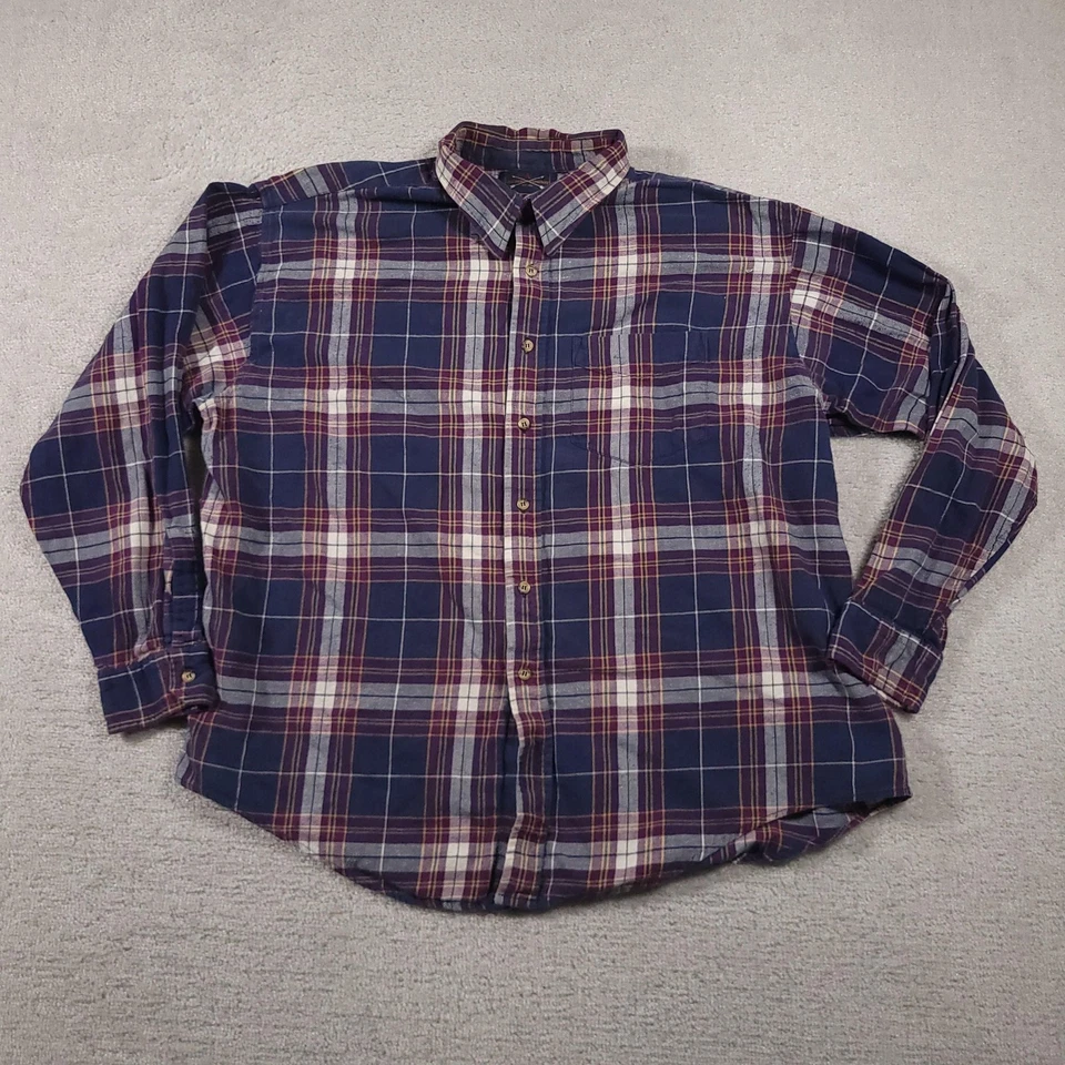Arrow Shirt Mens 2XL Plaid Button Down Long Sleeve Flannel Pocket Casual - Image 1 of 4