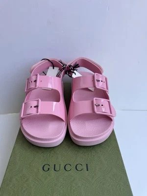 Sandalias Gucci de plataforma de goma rosa salvaje rosa rosa US 5 EU35 UK2 NUEVAS CON ETIQUETAS para mujer Foto 1 de 4
