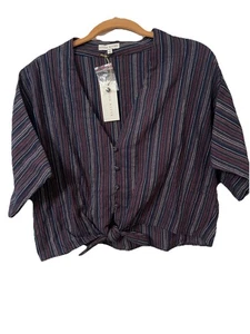 Blusa Moon River a rayas cintura corbata talla pequeña nueva con etiquetas PTP 25 largo 19 - Imagen 1 de 7