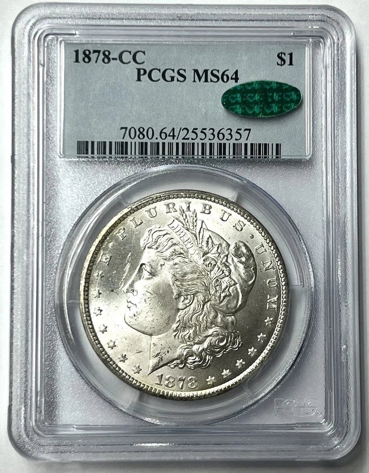 1878-CC $1 Morgan Silver Dollar PCGS MS64 CAC First Year Of Issue NEW LISTING  - Image 1 of 4