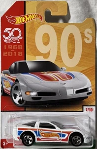 Hot Wheels White '97 Corvette 7/10 90s Decades Series 50th Anniversary *NEW* - Picture 1 of 5