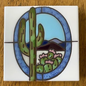 Teissedre Designs Inc Southwest Cactus Piastrelle Decorazione Parete Sottobicchiere o Sottobicchiere - Foto 1 di 16