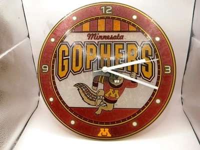 Minnesota Golden Gophers 12" vidrio artístico premium logotipo dorado clack de pared Foto 1 de 4