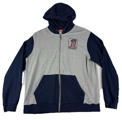 Harley-Davidson Hoodie Mens XL Gray Navy Full Zip Patriotic #1 Logo Sweatshirt - Image 1 of 4